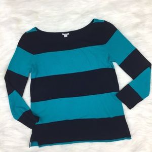 J.Crew Rugby-Stripe Boatneck Linen Top